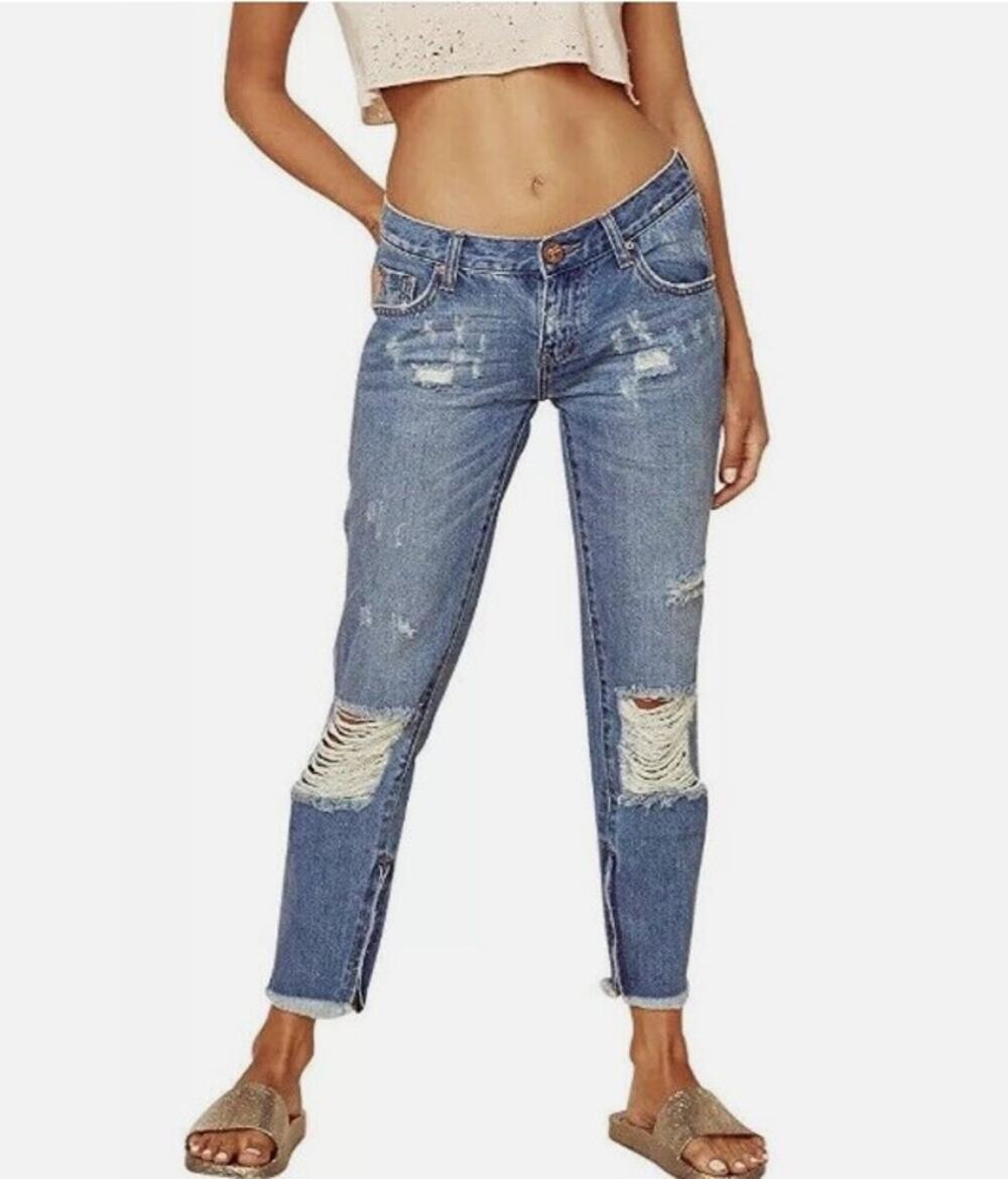 One X by One Teaspoon Free Bird Pacifica Distressed Jeans 27